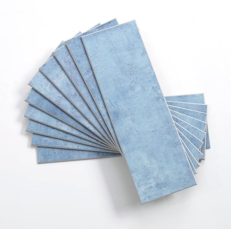 Tilingview 30 PCS Peel and Stick Backsplash Tile for Kitchen/Bathroom/Living Room, 3"x 9" Self-Adhesive Subway Tile for Backsplash, Imitation Glazed Tiles/Handmade Tiles (Matte Sky Blue) - Image 2